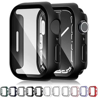 Glass+Case for Apple Watch Series Ultra 9 8 7 SE 6 5 4 Full Screen Protector for iwatch 49mm 45mm 41mm 44mm 40mm 42mm 38mm Cover