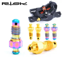 2pcs Risk MTB Bike Hydraulic New M6 Titanium Alloy Bicycle Brake Clip 3 Colors Disc Brake Bolts Outdoor Cycling Accessories