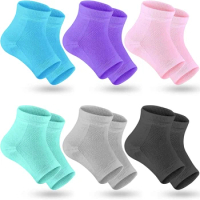 Heel Socks Feet Skin Care Colorful Silicone Moisturizing Gel Cracked Dry Heel Repair Protectors Plantar Fasciitis Inserts Pads