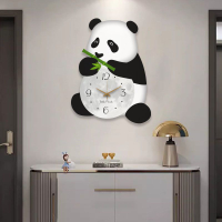 熊貓網紅掛鐘客餐廳臥室房間鐘表掛墻家用現代裝飾創意新款