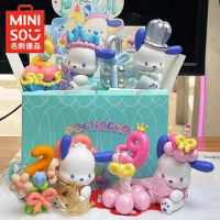 Miniso Pochacco Blind Box Balloon Party Series Figure Anime Mysterious Surprise Box Model Pvc Statue Doll Pochacco Birthday Gift
