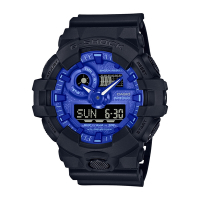 CASIO卡西歐 G-SHOCK 經典潮流 藍白變形蟲 大錶徑 雙顯系列 GA-700BP-1A_53.4mm