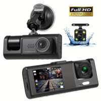 Dash Cam, 3 Channel Dash Cam, 1080P Front and Inside, Triple with wifi, HDR, 24Hr parking,Loop Recording