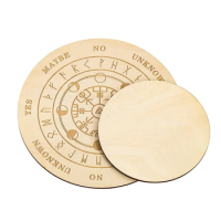 Rune Pendulum Board Dowsing Divination Wood Celtic Knot Crystal Grid Ouija Board Metaphysical Wicca Altar Supplies for Beginner