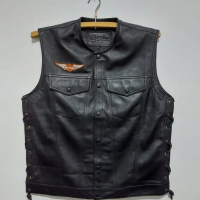 Rompi Kulit Casual Harley Davidson Rompi Kulit Garut FLO01