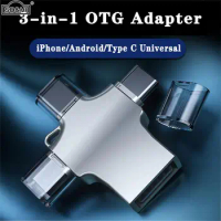3 In 1 OTG Adapter Lighting Type C Micro Usb To Usb 3.0 Converter Plug Android Data Transfer Adapter Type C Otg Connector