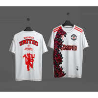 ฟุตบอลเสื้อแมนเชสเตอร์ยูไนเต็ด รุ่นปี 2025 เสื้อแมนยูไนเต็ด ดีไซน์ลายดอกกุหลาบสีแดงสด
