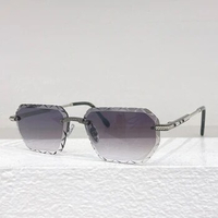 50139U Square Diamond Cut Rimless Sunglasses Designer Brand Fashion Women and Men Uv400 Gradient Outdoor Alloy Eyeglasses