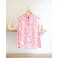 LOLITA TOP BATIK ATASAN TANPA LENGAN BATIK ATASAN PITA SLEEVELESS BATIK BOW TOP WANITA SLEEVELESS BA