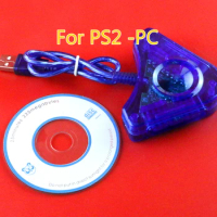 1pcs Joypad Game USB Dual Player Converter Adapter Cable For PS2 Dual Playstation 2 PC USB Game Controller CD Driver