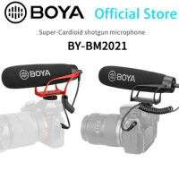 BOYA BY-BM2021 On-camera Condenser Shotgun Microphone for PC Android Smartphone Tablet DSLR Camera Camcorder Streaming Youtube