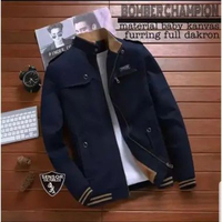 MND JAKET BOMBER CHAMPION JAKET PRIA M NAVY