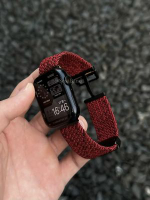 SosaBand簡約尼龍編織磁吸適用蘋果S11手錶帶10AppleWatch9iwatch黑紗紅店鋪僅售錶帶，不是手錶