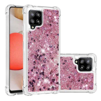 Cute Quicksand Liquid Glitter Case For Samsung Galaxy A22 Cases A22S A42 TPU Clear Protection Cover A12 A13 M32 Phone Case Funda