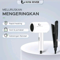 HAN RIVER Hair Dryer & Catokan Rambut - Alat Pengering & Pelurus Rambut - Sisir, Straightener