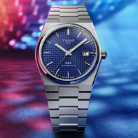 TISSOT天梭 官方授權 PRX系列復古簡約機械腕錶-藍 禮物推薦 畢業禮物 40mm/T1374071104100