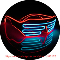 10 Pcs Led Luminous Voice Control Party Glasses El Wire Light Up Colorful Stage Performance DJ Dance Wear