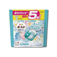 【日本P&amp;G】4D炭酸機能去污強洗淨洗衣凝膠球-白葉花香60顆/水藍袋(洗衣機槽膠囊精粉劑平輸品)