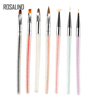 ROSALIND Nail Art Brush 7 Colors Acrylic Drawing Pen Flower Painting Books Line Design Set for Manicure Brush
