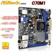 ASROCK C70M1 motherboard AMD Dual-Core Ontario C-70 APU DDR3 1333 16GB USB 2.0 Integrated AMD Radeon HD 7290 Graphics 2xSATA