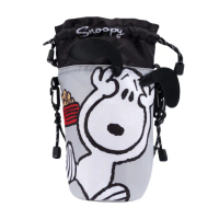 【SNOOPY 史努比】史努比抱頭束口飲料提袋(環保杯套 手提飲料袋 隨行杯袋 水壺袋)