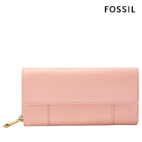 【FOSSIL】Jori 真皮氣質掀蓋拉鍊RFID防盜長夾 (多色可選)