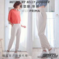 【STL】yoga 韓國 PowerPrima 塑型高腰 NY Belly Jogger 女 運動 束口褲 慢跑 長褲(HelloMellow桂花白)