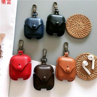 【台南 熱銷】適用於蘋果airpods pro 3代無線藍牙耳機保護套Airpods2皮套 皮革收納包 附掛鉤時尚男女充