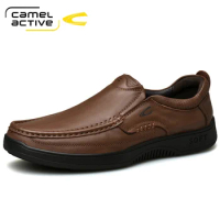 Camel Active Men Sneakers Shoes Autumn 2021 New Retro Black Shoes Men Contrast Calf Leather Men's Trend Casual Shoes