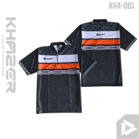 KHAZER JERSEY KOKO KERAH SHANGHAI FULL BLACK SYAFAQ
