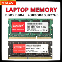 ZENFAST Ram DDR3 Memory DDR4 8GB 4GB 16GB 32GB 1333 1600 2133MHz 2400 2666 3200MHz 260pin Unbuffered Notebook Laptop Memoria