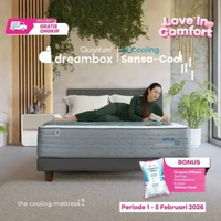 Quantum Dreambox SensaCool / Kasur Dingin / 2X Cooler / Greentea Latex / Pocket GT Latex 30 cm 180 x