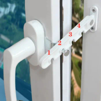 Child safety Window security stay lock 4 adjustable Angles Window opening limiter Latch casement wind brace Position Stoppers