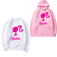 Anime Barbie Hoodies Cartoon Women's Fashion Sports Pullover Cute Girls Printed Long Sleeve Tops Kawaii Casual Sweater Gift Y2K