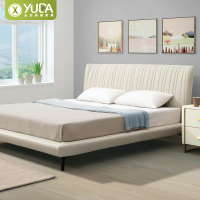 【YUDA 生活美學】墨內歐式床台組2件組 加大6尺 床頭片+崁入式床底 床組/床架組(科技布材質)