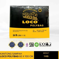 LOCO - Polybag Hitam | Kantong Plastik Sampah | Polybag Tebal Hitam | 60 x 100 cm 2 Pack