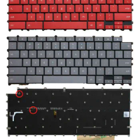 New US Red/Grey Backlit Keyboard for Samsung Galaxy Chromebook XE930QCA