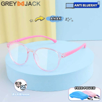 Grey Jack Kacamata Antiradiasi Blueray Oval Anak Laki-laki Perempuan Model Oval Ringan Lentur Simple