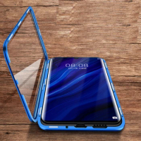 Metal Frame Double Sided Glass Magnetic Phone Case For Samsung Galaxy A32 4G 5G Case For Samsung Galaxy A50S A51 A52 5G Cover