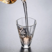 【L Cry=】    Japanese Style Glass Tea Cup 50ML,Handmade Sake Cup,Bar Whiskey Tasting Glass,Transparen