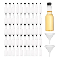 Mini Liquor Bottles with Funnels Airtight Plastic Spirit Bottle Little Clear Alcohol Shot Bottles Miniature Bottles for Weddings