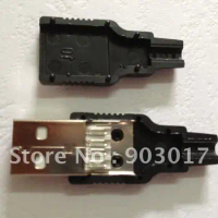 3-Piece A/M 4 pin USB Male Plug Connector Black Plasitc Handle Cover 1000 pcs per lot hot sale