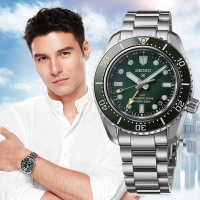 SEIKO 精工 Prospex 楊勇緯配戴 大谷翔平廣告款 三日鍊 GMT 潛水陶瓷機械錶 母親節送禮首選-銀x綠/42mm(SPB381J1/6R54-00D0G)_SK045