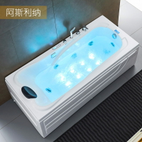 浴缸家用小戶型方形亞克力成人沖浪按摩浴缸恒溫加熱浴盆單人浴池