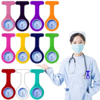 100Pcs/lot Women Nurse Pocket Watches Silicone Wholesale Pendant Clock Quartz Nurse Brooch Candy Pocket Watch SN4480