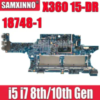 For HP X360 15-DR 15T-DR Laptop Motherboard With I5 I7 8th or 10th Gen CPU 18748-1 Mainboard L53568-601 L53569-001 L63885-601