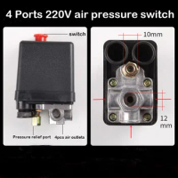 1PC High Quality 4 Port 90-120PSI 220V HeavyDuty Air Compressor Pressure Switch Control Valve