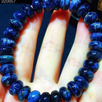 Natural Blue Pietersite Abacus Beads Bracelet 10.3x6.3mm Chatoyant Cat Eye Namibia Certificate AAAAA