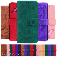 Butterfly Rose Tiger Embossing Flip Leather Case For Samsung Galaxy A8 A9 A80 A90 Card Wallet Phone Book Cover Housing Stand