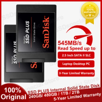 100% Original Sandisk SSD Plus Internal Solid State Disk Hard Drive SATA III 2.5" 240GB 480GB 1TB 2TB SSD for Laptop Desktop